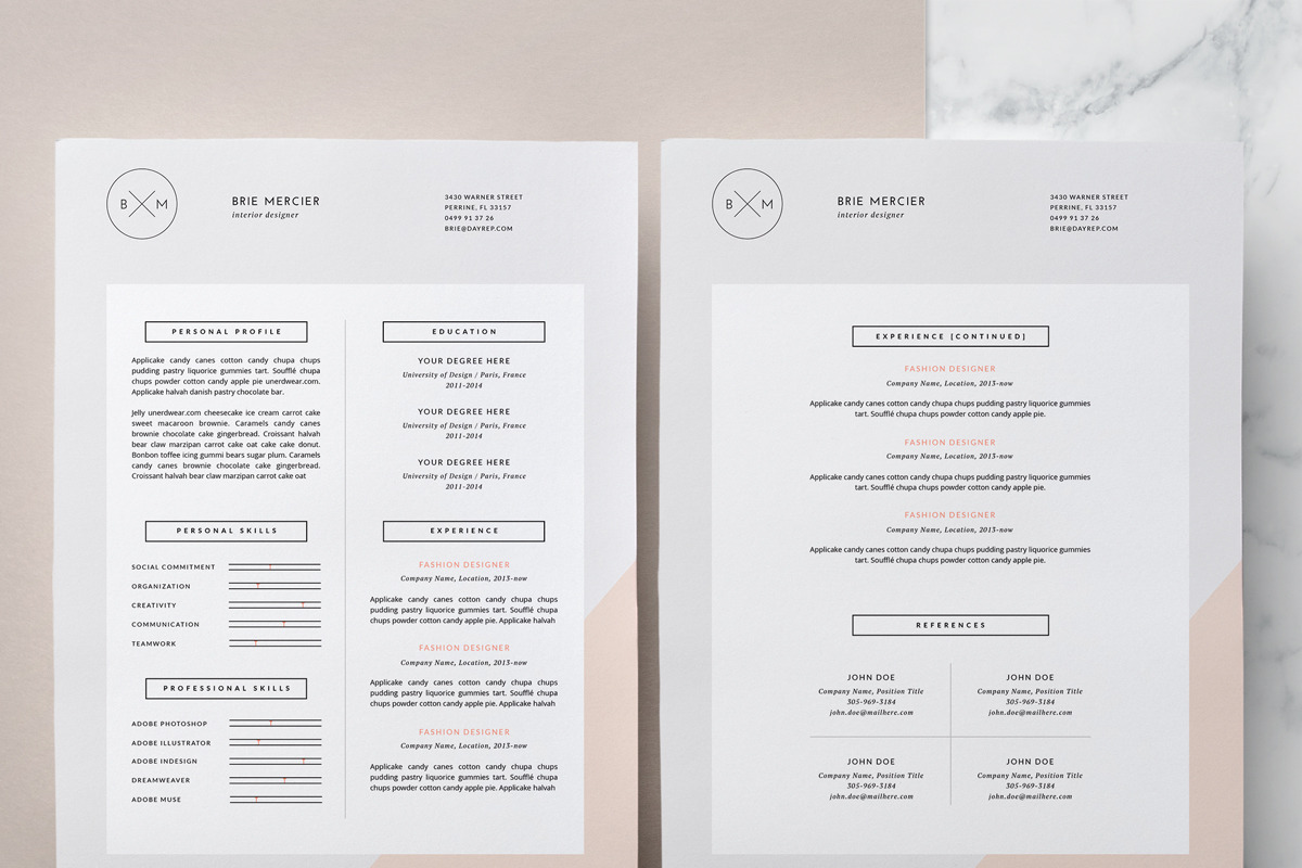 Minimal Resume Template / Brié, a Resume Template by This Paper Fox (Photo 2 of 4)