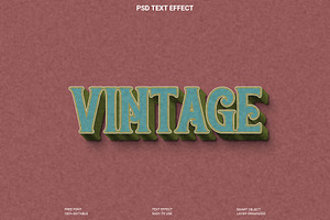 Vintage 3D Photoshop Text Effect, a Layer Style Add-On by Imamul001