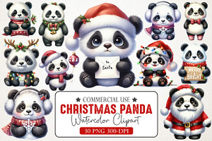 Christmas Cute Panda Sublimation, an Illustration by RobertsArt