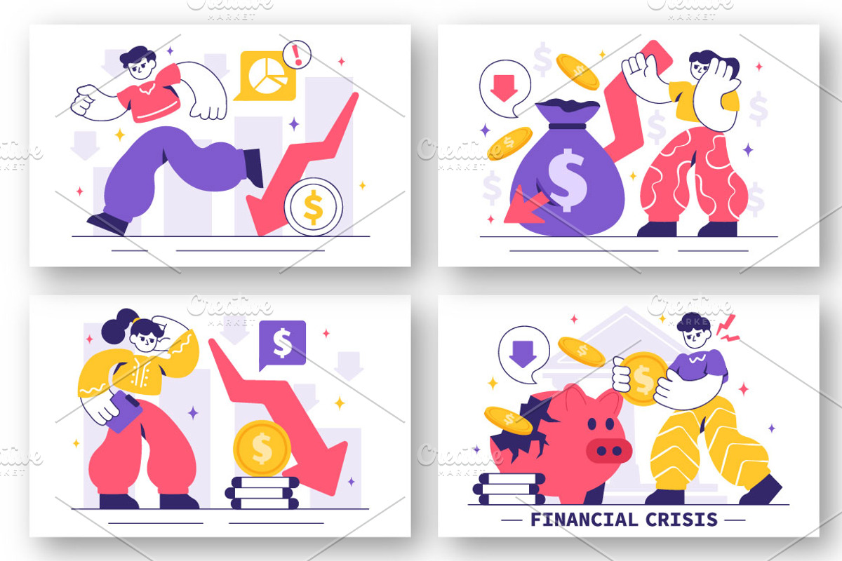 10 Financial Crisis Illustration, a Finance Illustration by denayunebgt (Photo 2 of 4)