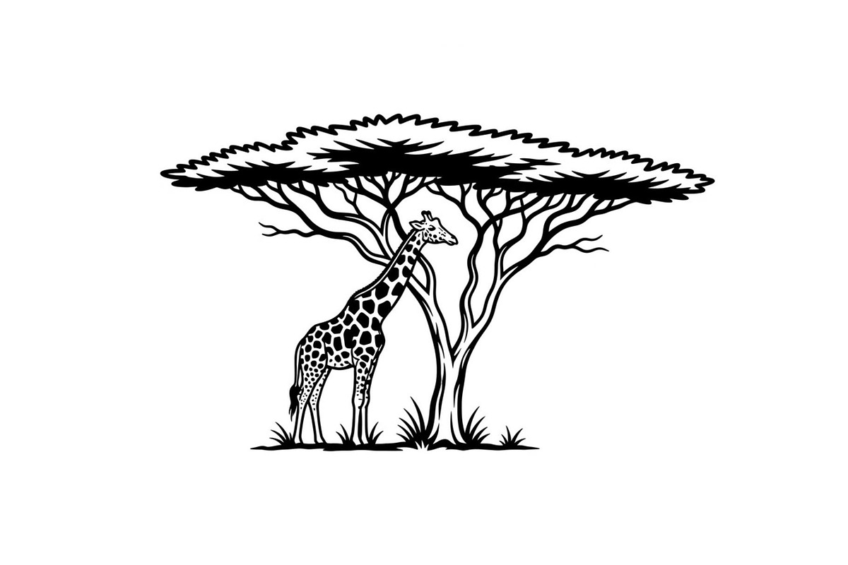 Giraffe Safari Silhouette Vector Bun, an Illustration by Designer_Momina (Photo 51 of 51)