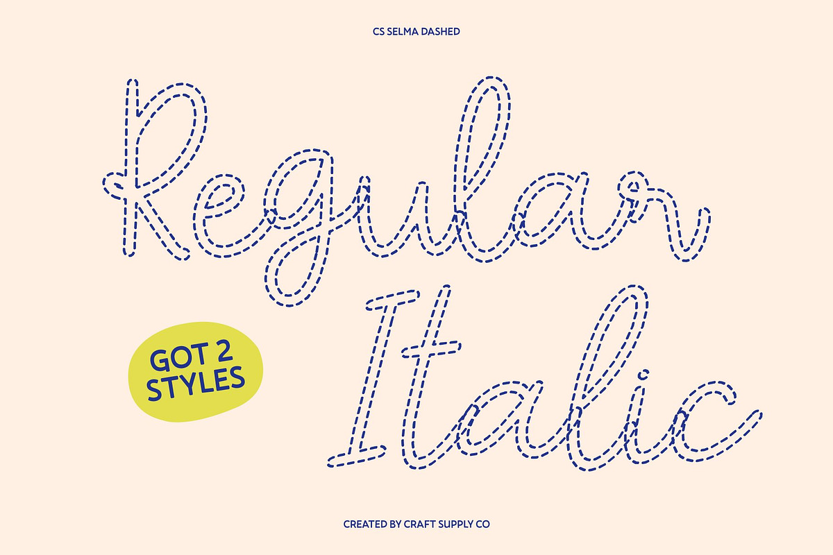 CS Selma Dashed, a Script Font by Craft Supply Co. (Photo 3 of 8)