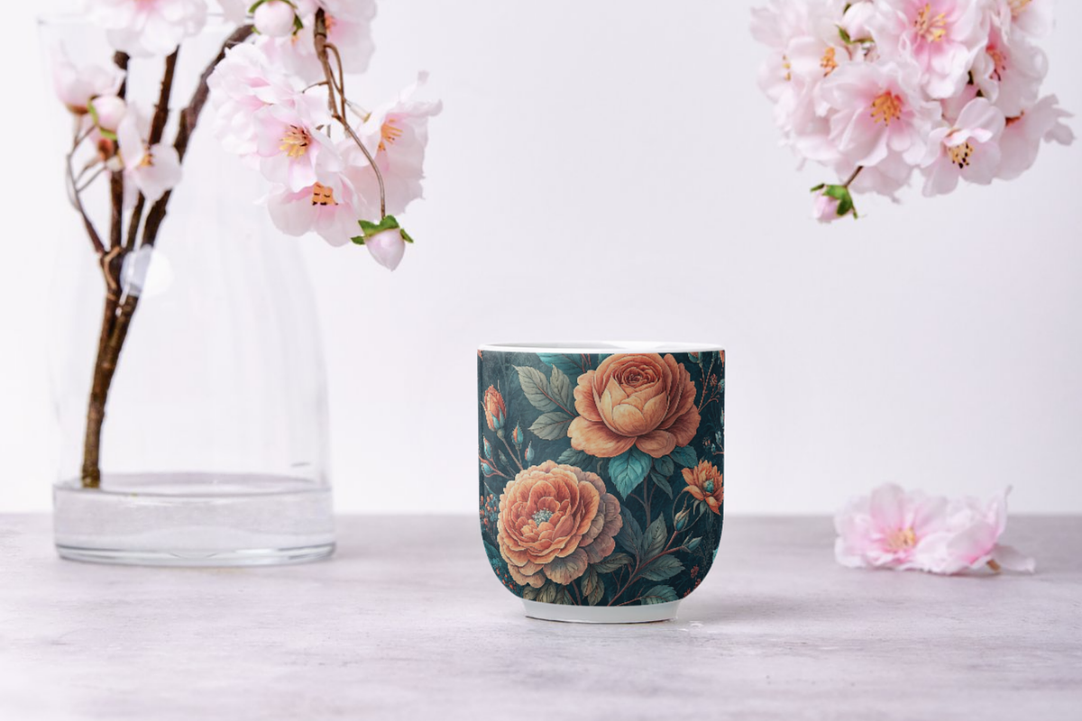 Turquoise Peach Blossom Pattern, a Pattern Graphic by FloridPrintables (Photo 8 of 8)