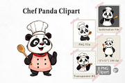 Chef Panda Clipart, a Graphic by Artnoy (Thumbnail 1 of 5)