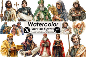 Cute Christian Figures Clipart, an Illustration by Black Bird Studio