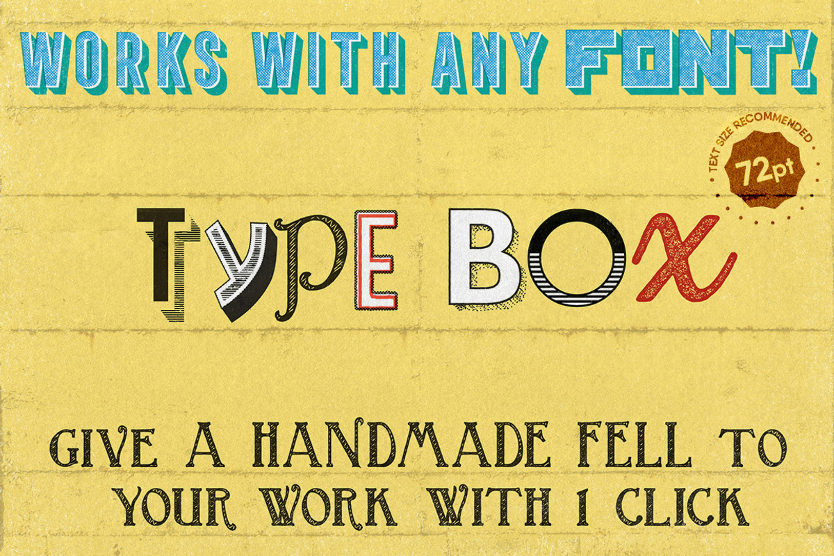 17 Old Type Graphic Styles, a Layer Style Add-On by Type Box (Photo 2 of 9)