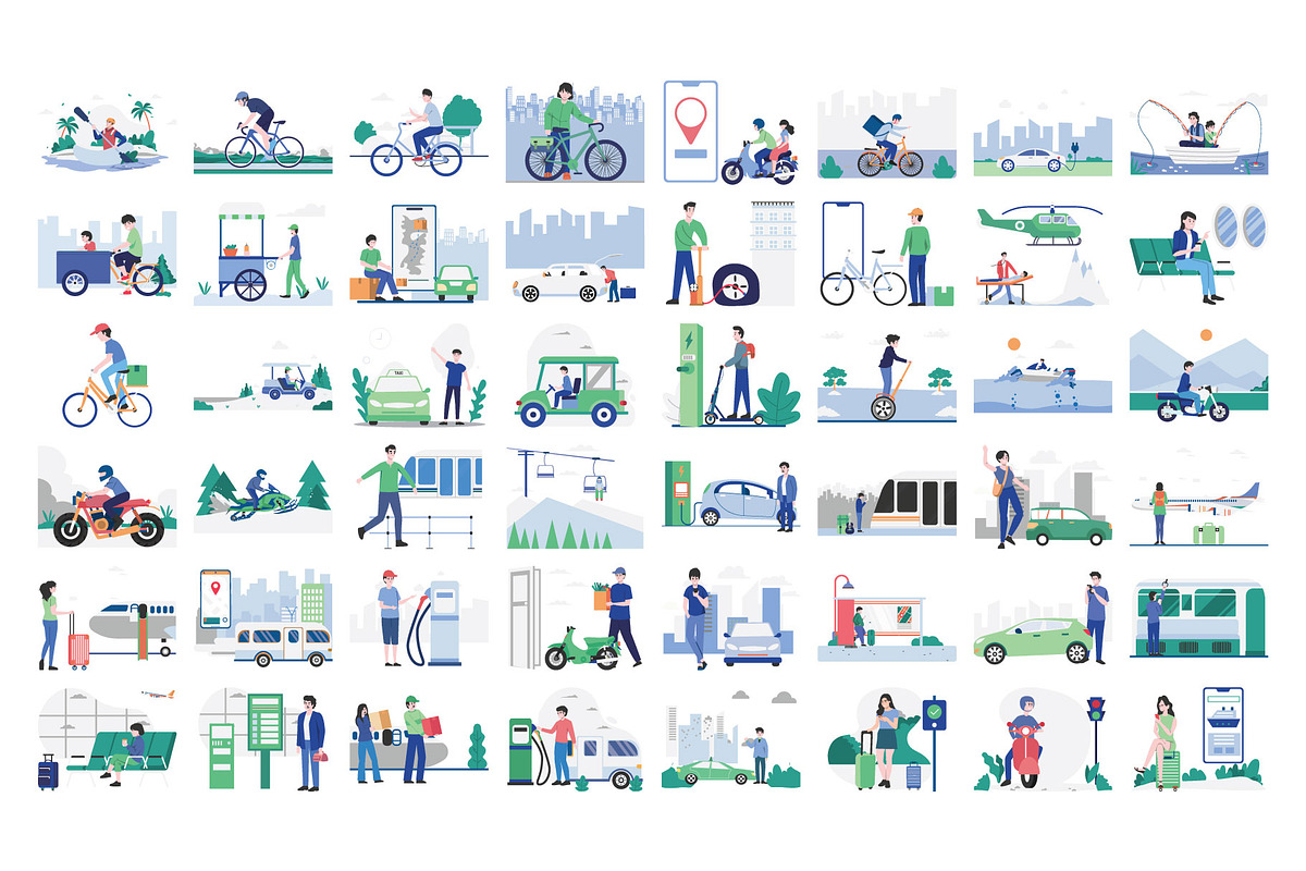 50 Transport Illustration Pack, an Illustration by Vector Portal (Photo 2 of 5)