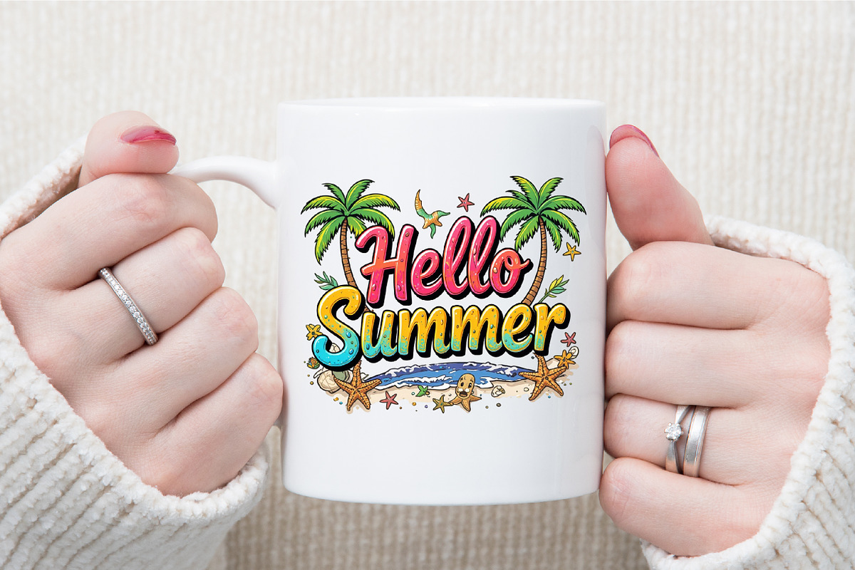 Retro Hello Summer PNG, an Illustration by Sublimation Artist (Photo 5 of 6)