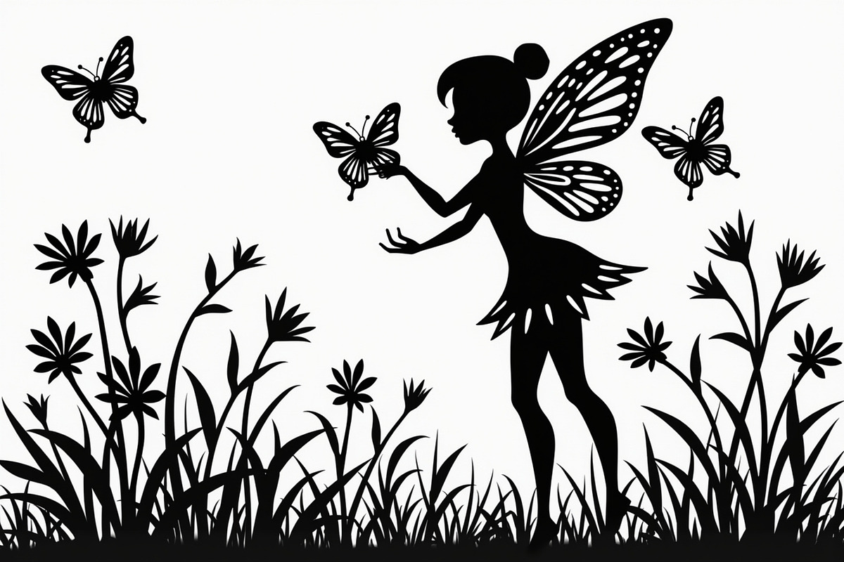 Silhouette of Fairy with Butterflie, an Illustration by Amazin_art (Photo 3 of 21)