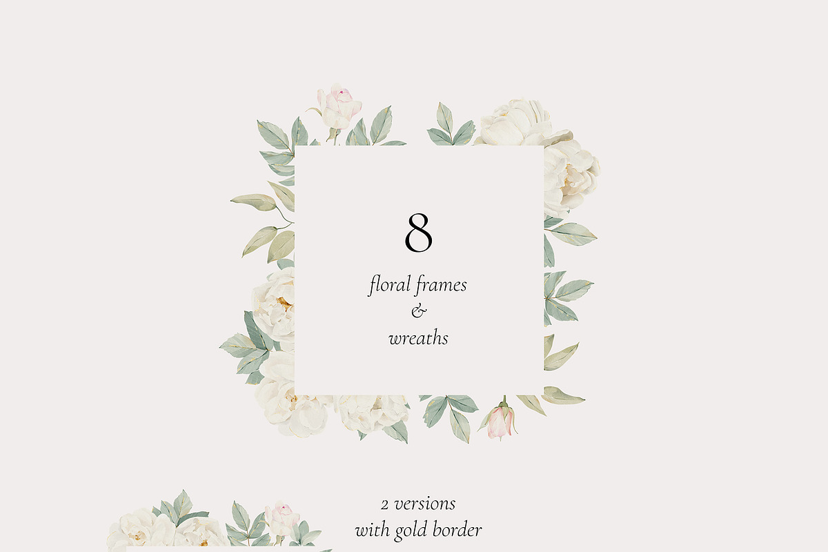 Watercolor White Rose Collection, an Object Illustration by bloomscape (Photo 11 of 13)