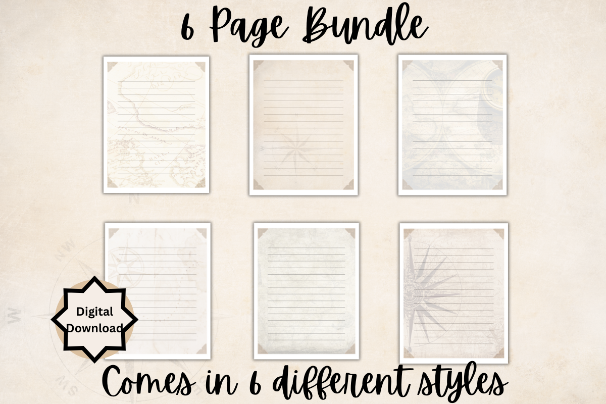 Travel Theme Printable Stationery, a Stationery Template by Pixels N Bows (Photo 2 of 3)