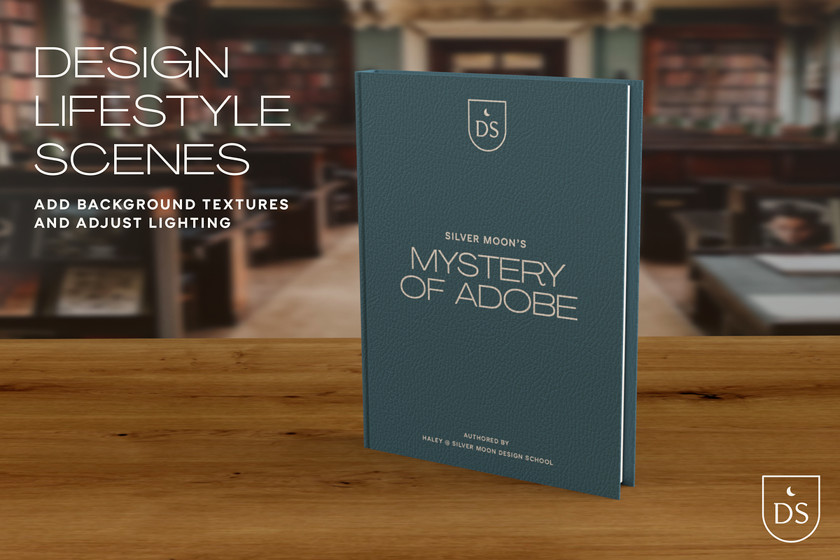 3D Book Mockup for Adobe Dimension, a Books & Magazine Mockup by Silver Moon Design School (Photo 3 of 3)