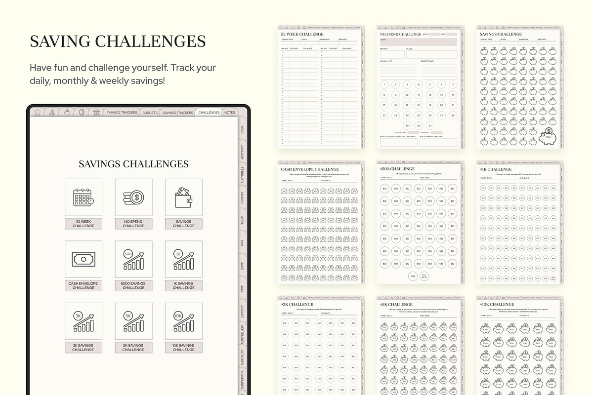 Boho Digital Budget Planner, a Templates & Theme by Digital_Mind (Photo 7 of 10)