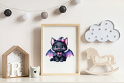 Nursery Halloween Black Cat Clipart, an Illustration by CreationArt (Thumbnail 4 of 9)