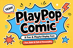 PlayPop Comic, a Slab Serif Font by Wow Magic