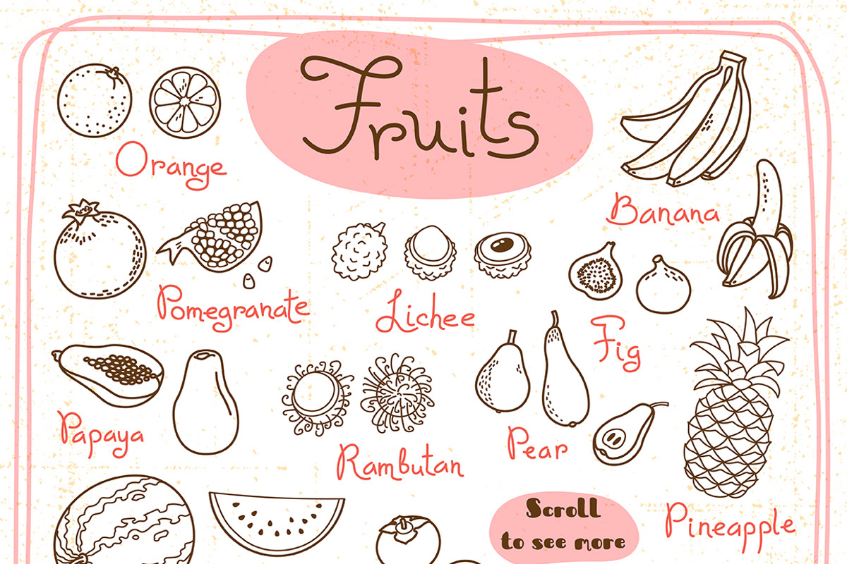 Fruits - Design Set, a Food Illustration by Baksiabat (Photo 2 of 3)