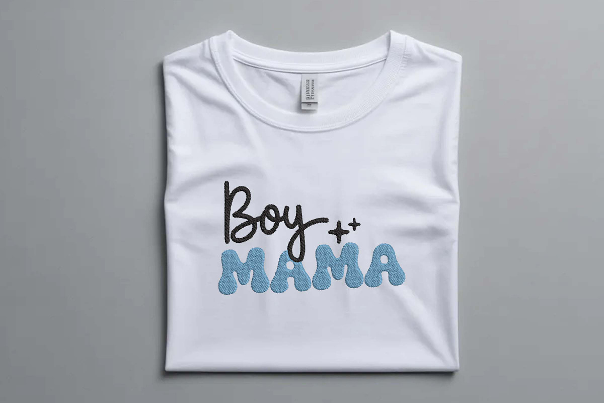 Retro Boy Mama Blue Embroidery File, an Illustration by Purpose Ekbal (Photo 2 of 3)