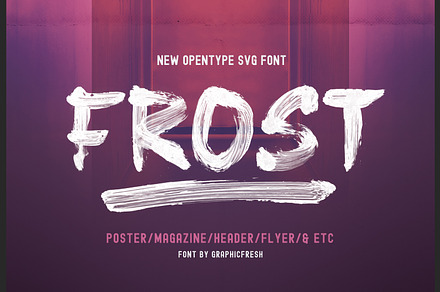 Frost SVG Font + Brushes, a Symbol Font by Graphicfresh