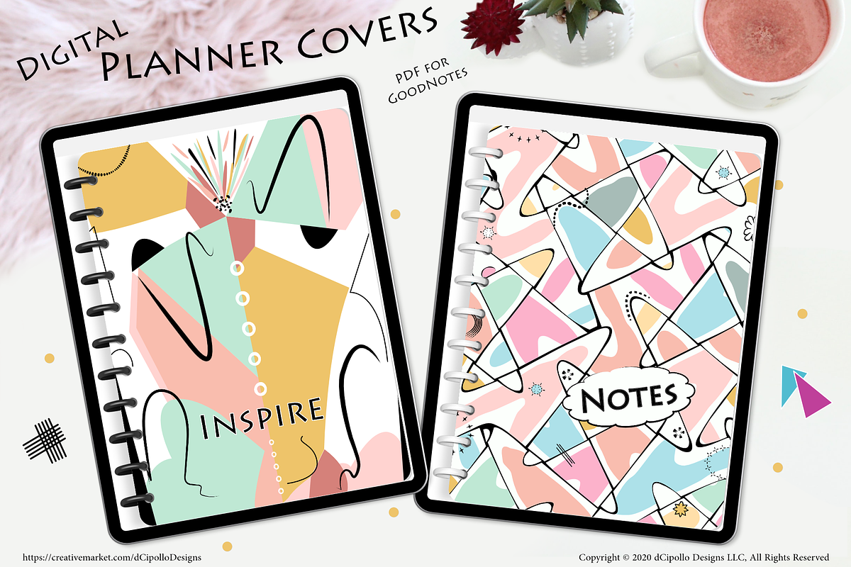 Inspire Digital Planner Covers, a Stationery Template by dCipollo Designs (Photo 2 of 6)