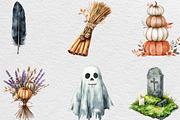 Vintage Autumn Halloween Clipart, an Illustration by Black Bird Studio (Thumbnail 2 of 6)