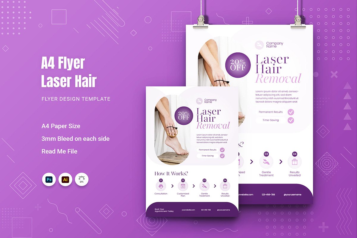 Laser Hair Removal Flyer, a Flyer Template by Fannan Studio (Photo 1 of 2)