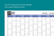 Calendar 2023 Planner Simple Style, a Stationery Template by WORAKAMON Design Studio (Thumbnail 2 of 4)