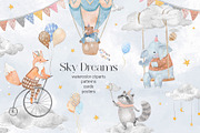 Sky Dreams. Watercolor animals, an Animal Illustration by AlineArtStore (Thumbnail 1 of 12)