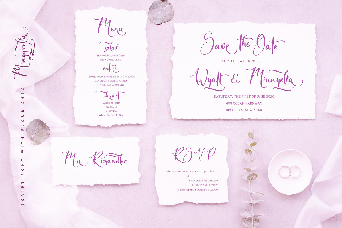 Monggirella script font + Cyrillic preview 2
