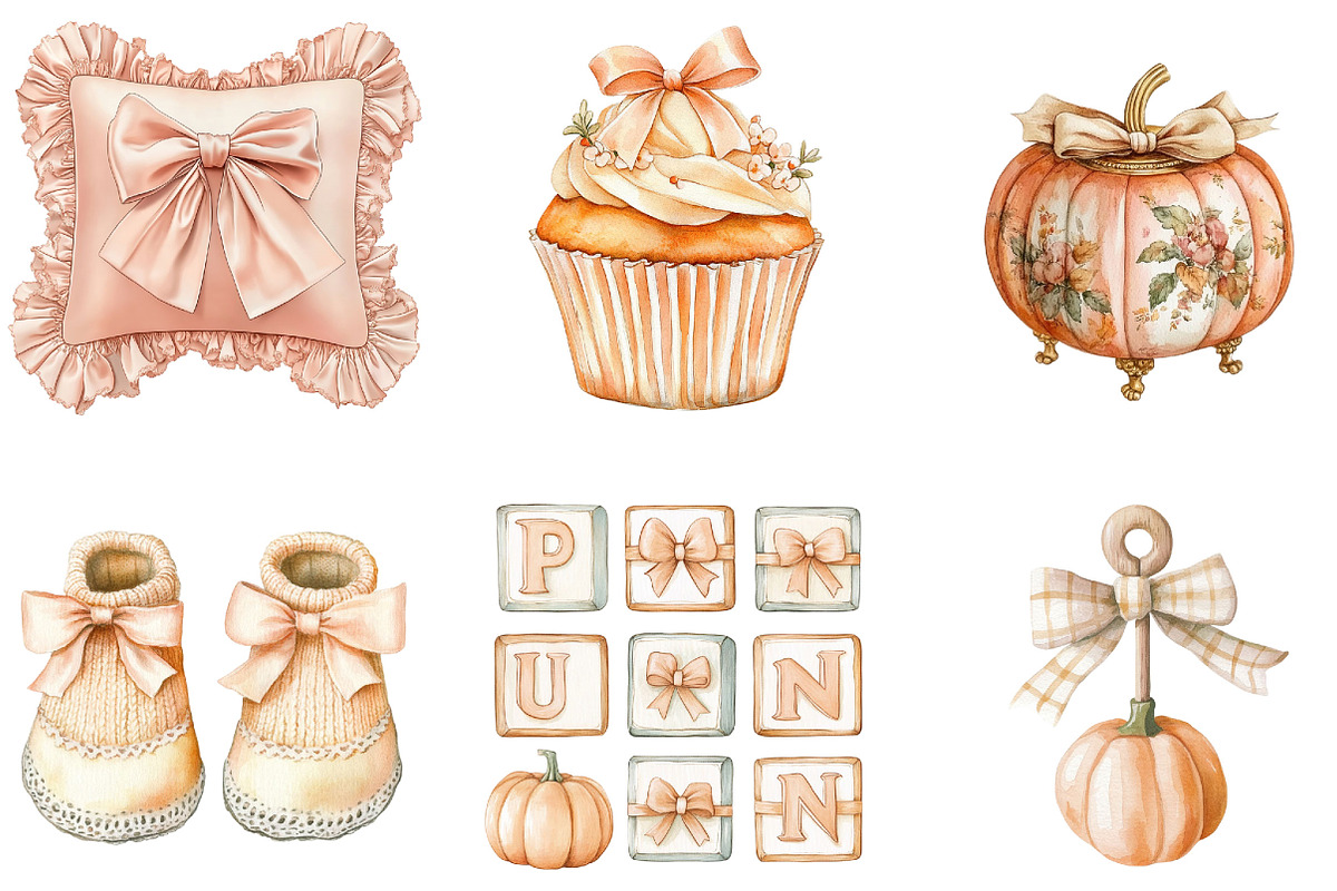 Autumn Pumpkin Baby Shower, a Seasonal Illustration by Designking (Photo 4 of 4)