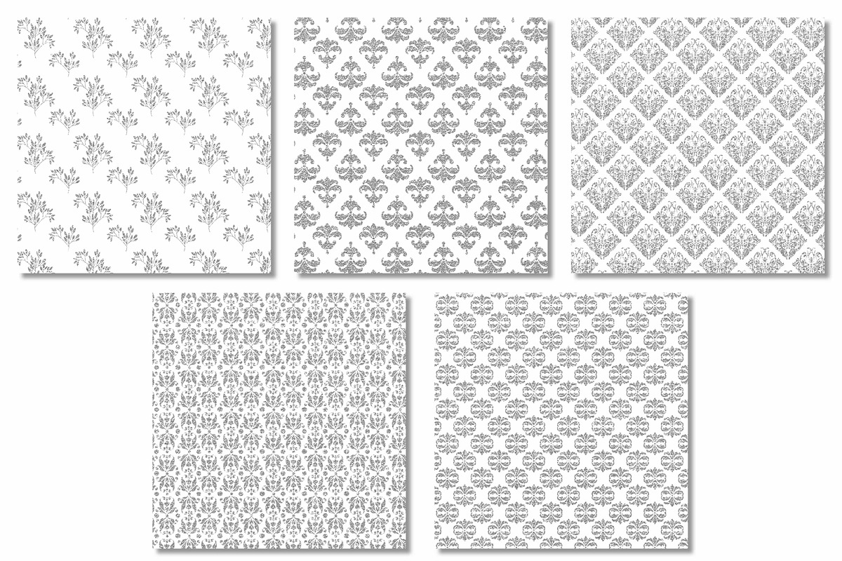 Silver Foil Pattern Digital Papers, a Pattern Graphic by Scrapbook Gems (Photo 2 of 3)
