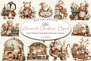 Whimsical Christmas Clipart, an Illustration by DreamCafeArt (Thumbnail 1 of 6)