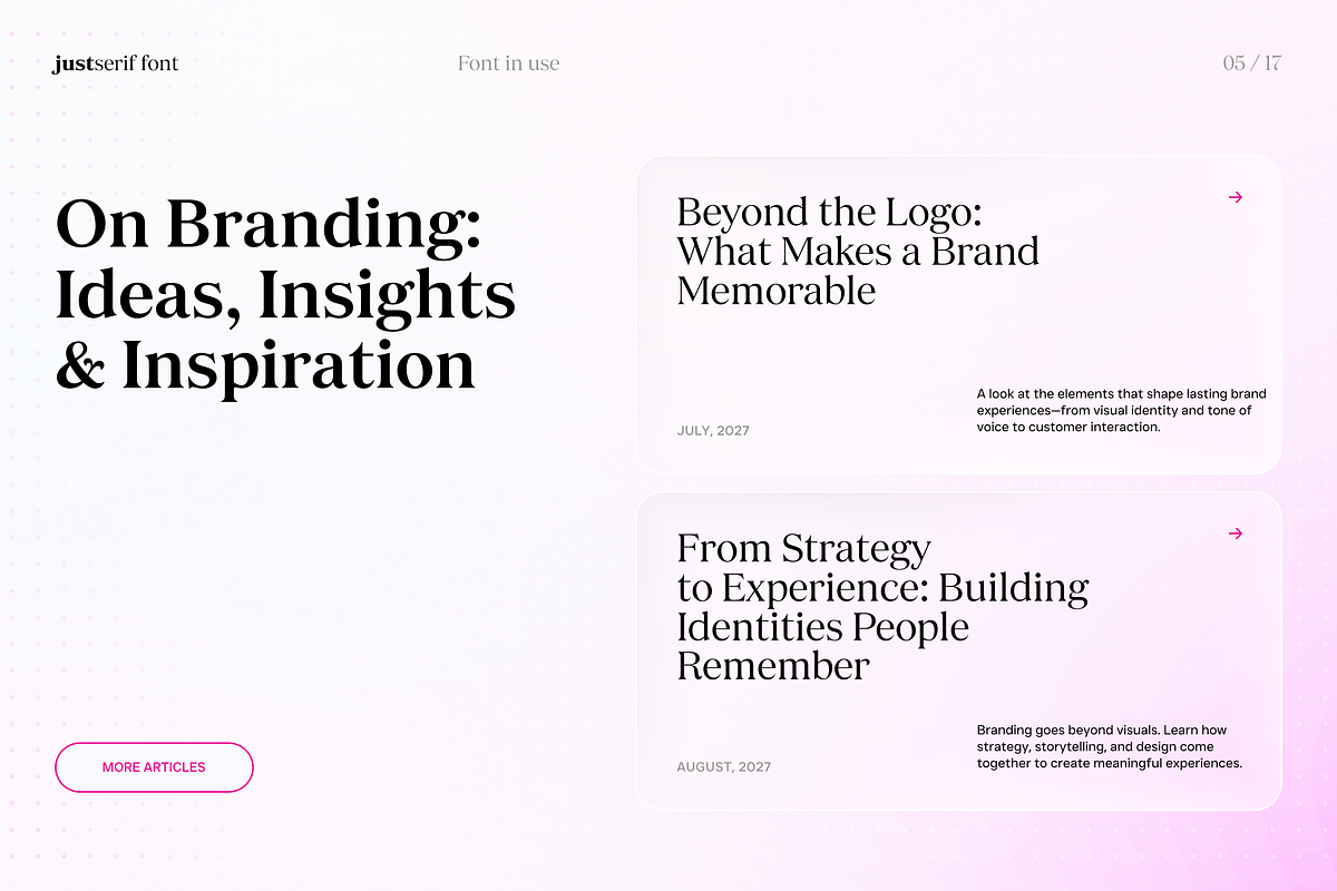 JUST Serif Modern Editorial Typeface, a Serif Font by JUST Creative (Photo 5 of 17)