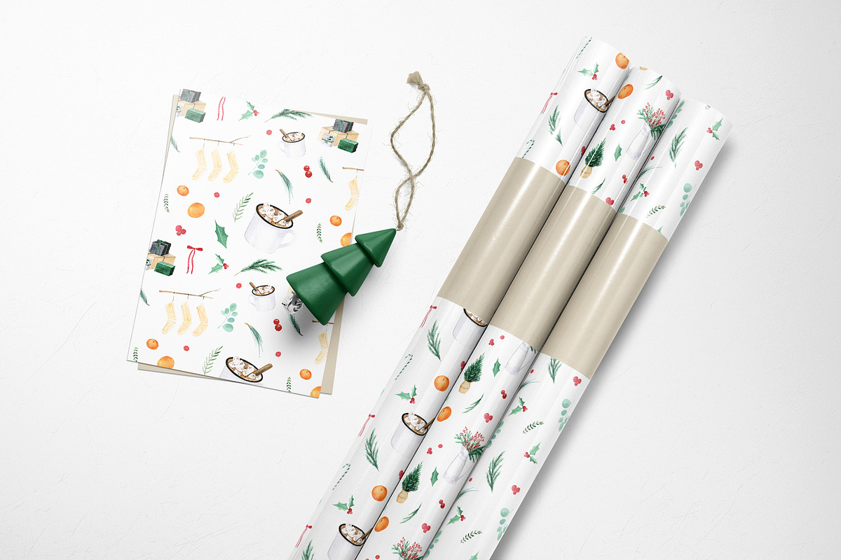Watercolor Modern Christmas, a Seasonal Illustration by LeriaArt watercolor (Photo 9 of 17)