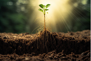 Fibrous Plant showing root. Generate, a Nature Photo by Ylivdesign