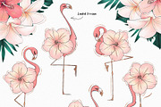 Tropical Flowers & Flamingos ClipArt, an Illustration by Pretty Little Lines (Thumbnail 8 of 15)