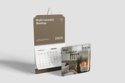 Modern Wall Calendar Mockup, an Advertising Mockup by Indah (Thumbnail 2 of 6)
