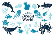 Ocean Marine Animal Illustrations, an Animal Illustration by Annakaroline (Thumbnail 3 of 8)