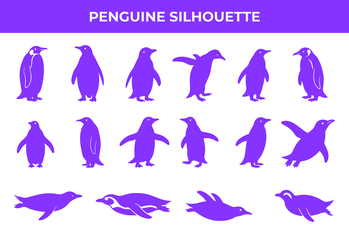 Penguin Silhouette Vector Art, an Animal Illustration by nandinigraphics (Photo 3 of 4)