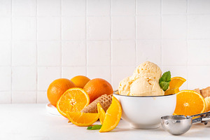 Homemade orange creamsicle ice cream, a Food & Drink Photo by Rimma
