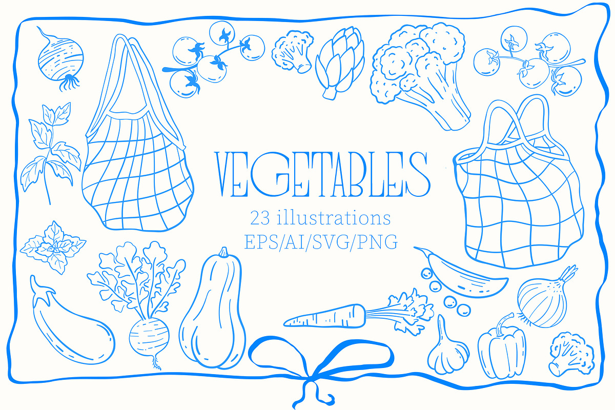 Vegetables Line art, a Food Illustration by Carpet Tapete Pretzel (Photo 1 of 8)