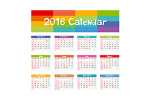 2016 Calendar vector kids hand made