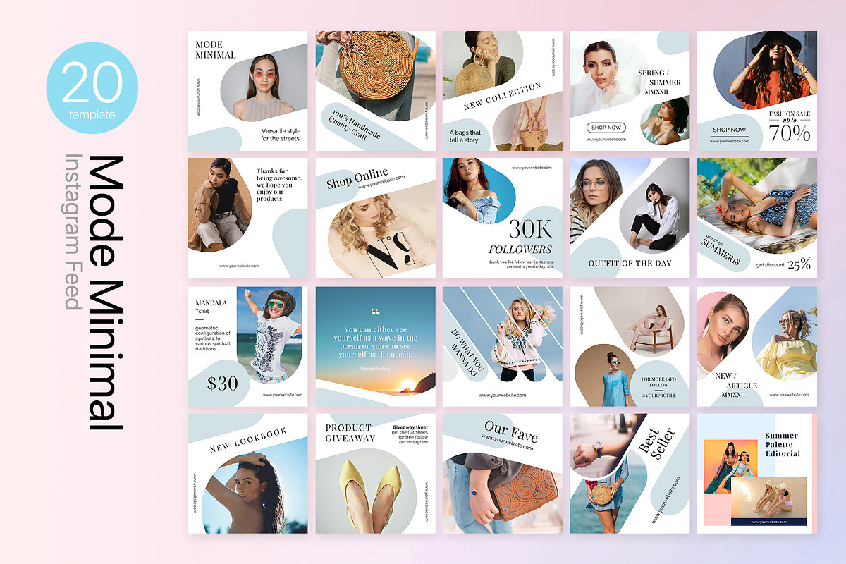 200 Canva Fashion Instagram Template, a Social Media Template by muhisya