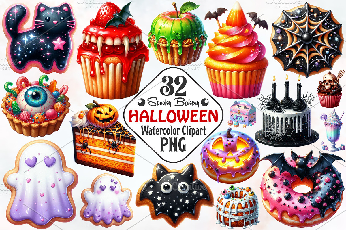 Halloween Spooky Bakery Clipart, an Illustration by RobertsArt (Photo 1 of 7)