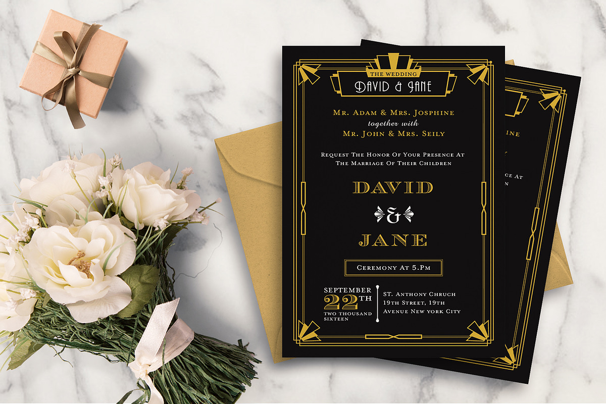 ART DECO WEDDING INVITATION, an Invitation Template by Totem Invitation House (Photo 1 of 4)