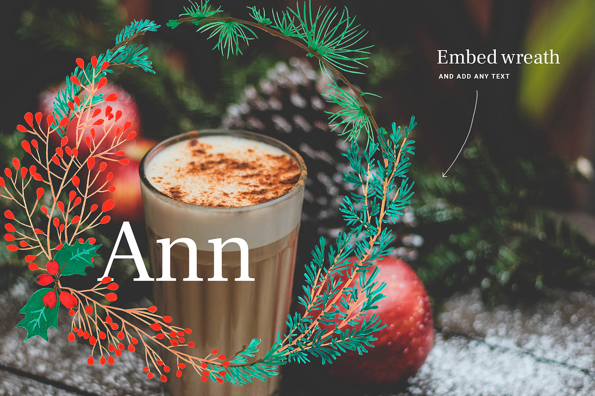 Pine cone x-mas branch with berry, a Seasonal Illustration by Folkheart (Photo 9 of 9)