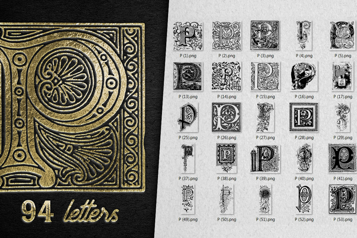 28 IN 1 VINTAGE LETTERS COLLECTION, a Symbol Font by Graphic Spirit (Photo 18 of 31)