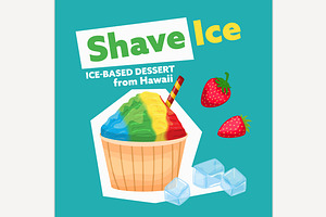 Shave ice dessert from Hawaii., a Food Illustration by Anna's Shop