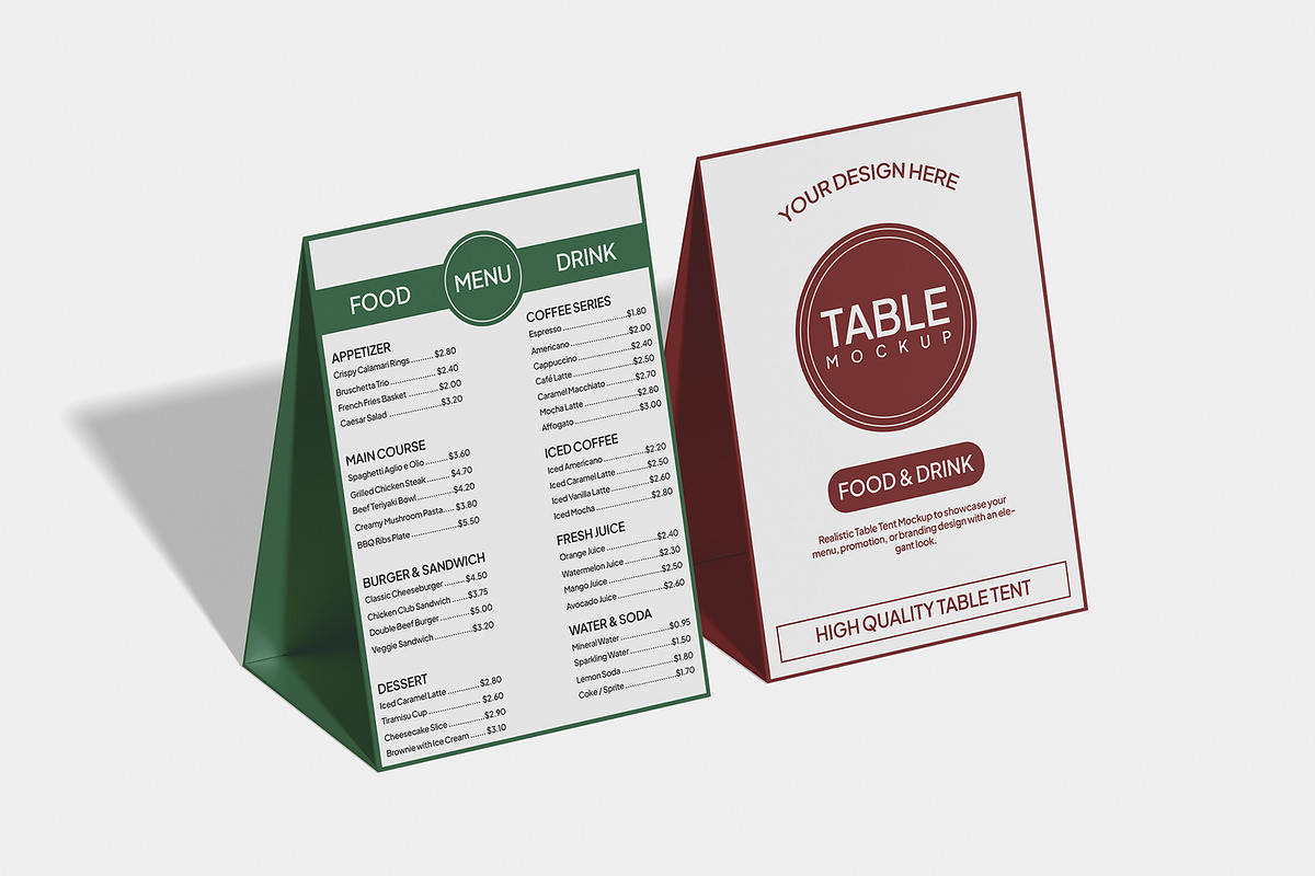Table Tent Mockup, an Advertising Mockup by Unerispace (Photo 2 of 5)