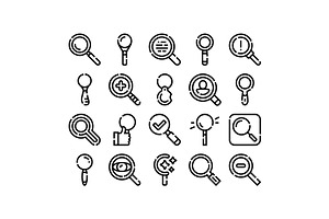 Magnifying glasses icon set for, an Object Graphic by pikepicture