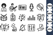 Modern Music Icon Set Svg, an Illustration by designvectx (Thumbnail 1 of 3)